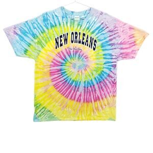 New Orleans T Shirt Size XL Tie Dye Multicolor The Big Easy Vacation Travel Top